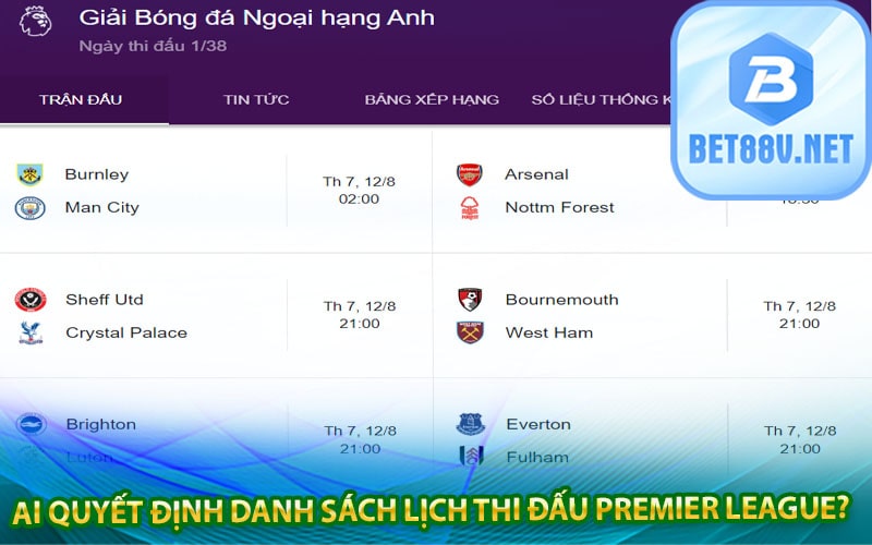 Ai Quyết Định Danh Sách Lịch Thi Đấu Premier League?